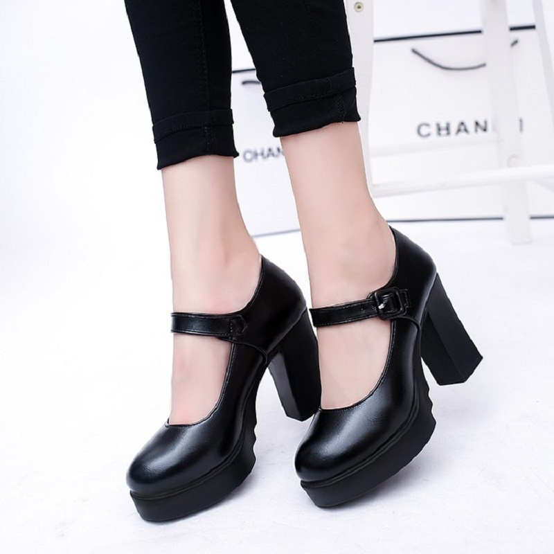 

Sandals 2021spring waterproof platform high-heeled single shoes shallow mouth thick heel fashion catwalk large size work women YDE, Wine red