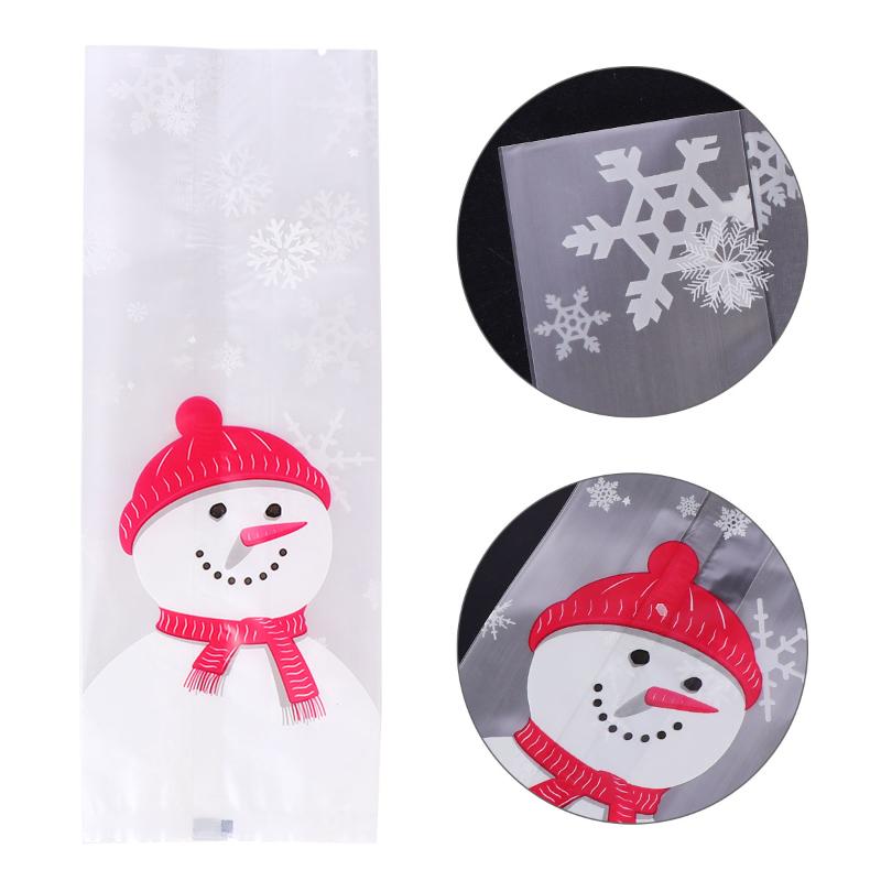 

Gift Wrap 50pcs Christmas Baking Plastic Self-adhesive Bags Snowflake Crisp Bag Candy