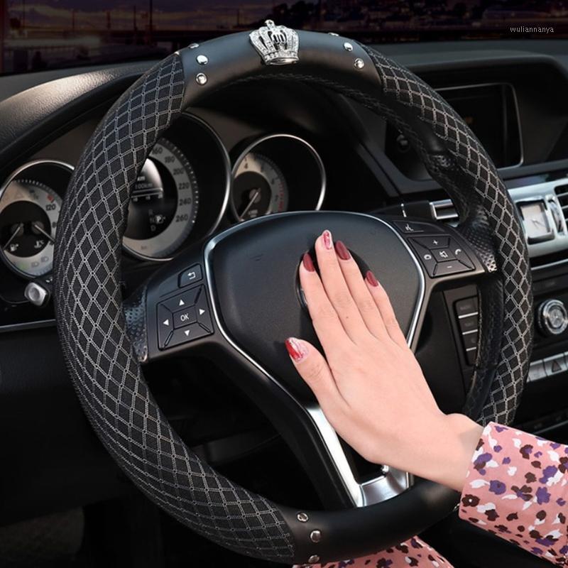

Steering Wheel Covers Universal Car Cover Auto PU Leather Braiding For Perforated Breathable Accessories