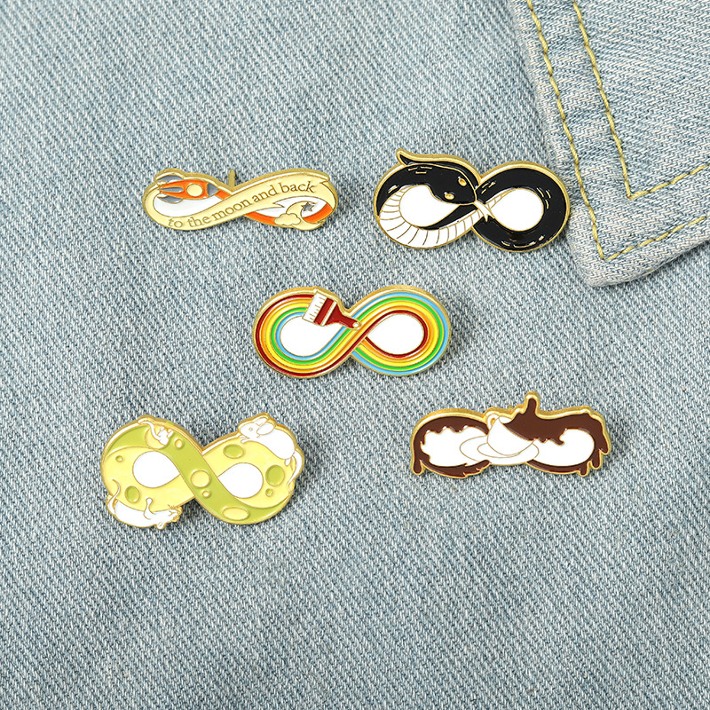 

Cartoon Animal Snake Cross Brooches Alloy Rainbow Coffee Rocket Collar Pins Clothes Backpack Hat Mouse Badge Ornaments Accessories