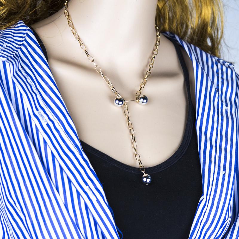 

Chains Fashion Imitation Pearl Thick Chain Pendant Necklace Korean Geometric Irregular Metal Collar Women Jewelry, Silver