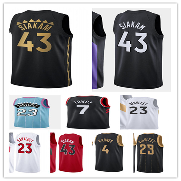 

Man Screen Printed Basketball Pascal 43 Siakam Jersey OG Anunoby Fred 23 VanVleet Scottie Barnes Gary Trent Jr. Mykhailiuk Precious Achiuwa 75th City Earned Edition, Man blue