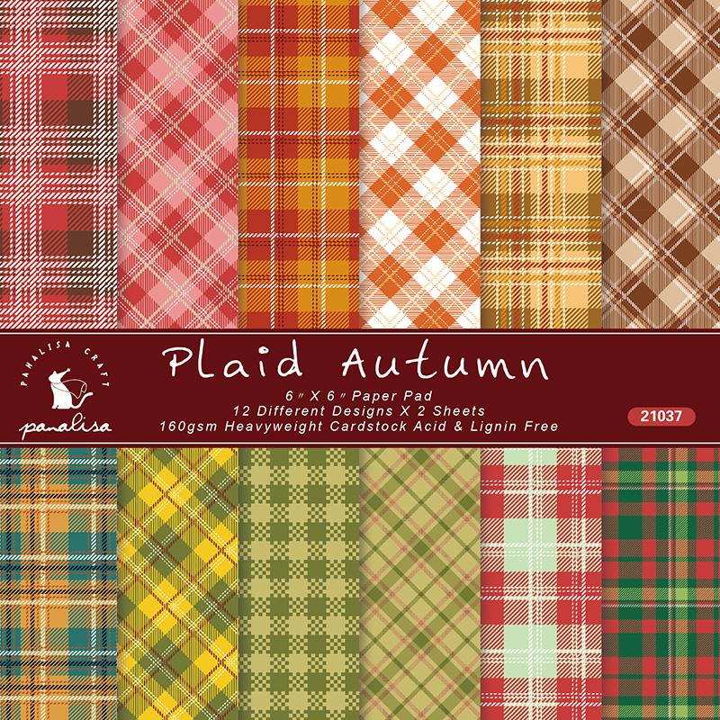 

Gift Wrap ZFPARTY 24pcs 6" Single-side Printed Plaid Autumn Pattern Creative Papercraft Art Paper Handmade Scrapbooking Kit Set Book