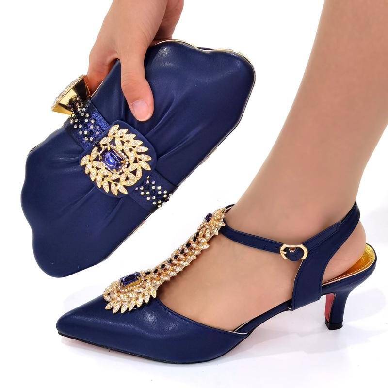 

Dress Shoes Doershow Coming Italian Matching D.BLUE Shoe And Bag Set African Wedding Sets! HJB1-17, Clear