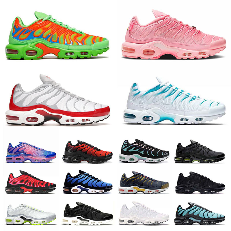 

Sports Sneakers Tn Plus Mens Running Shoes Blue Fury Black White Atlanta Pink Voitage Purple Oreo Spray Paint Men Women Trainers Size 36-46, 40-46 volt glow