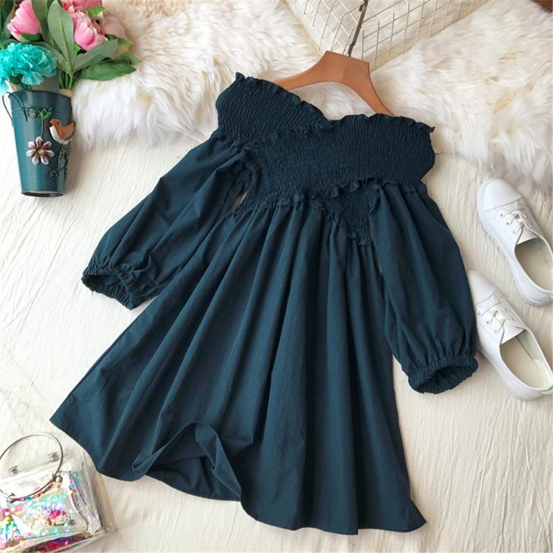 

Casual Dresses 2022 V Neck Off Shoulder Sexy Spring Autumn Mini Short Dress Vestido De Festa Evening Party 3/4 Sleeve Women Vestidos, Black;gray