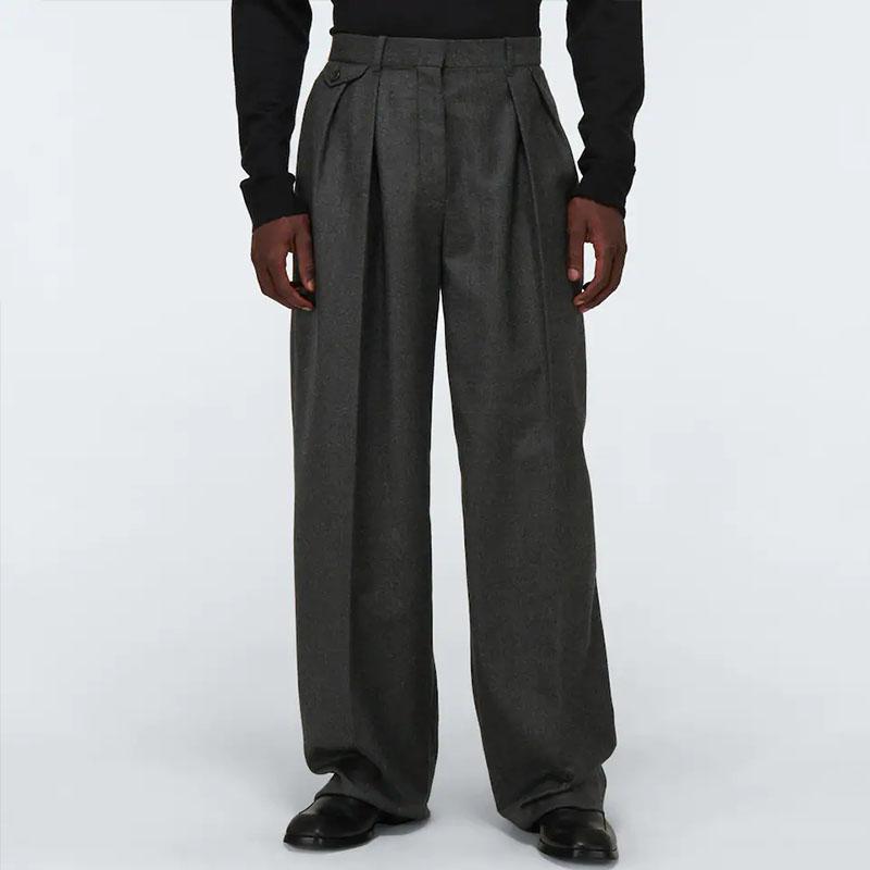 

Men' Pants Grey Straight Casual Korean Version Large Size Business Style Fashion Trend Simple Loose, Dark grey