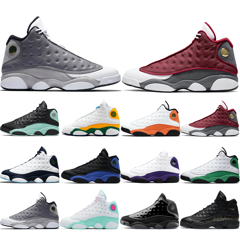 

Classic 13s Man's Basketball Shoes Obsidian Playground Red Flint Atmosphere Grey Aurora Green Cap and Gown Gold Glitter Hyper Royal Island Lakers Daily walk shoe Nice, Lucky green
