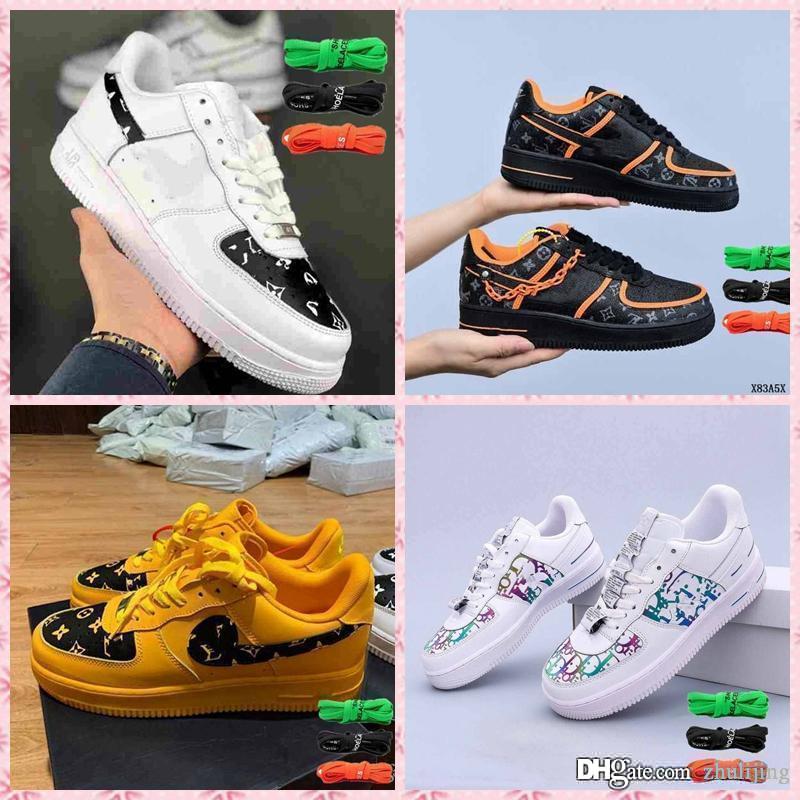 

New Design Men 07 AF1 Low Skateboard Shoes Cheap One Unisex 1 Knit Euro Air High Women All White Black Red Casual Shoes