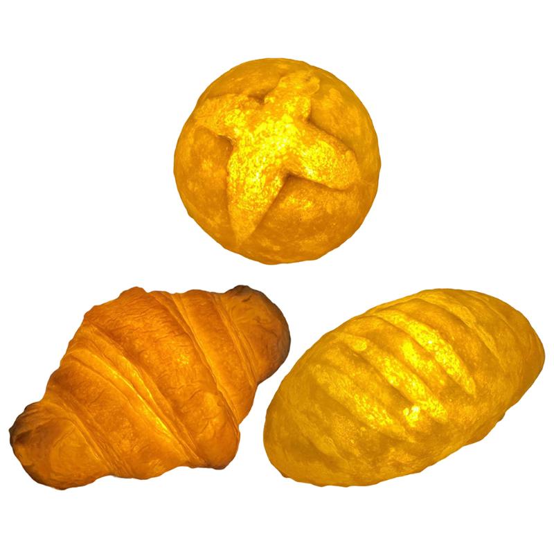 

Night Lights Led Light Handmade Table Lamp Simulation Electric Battery Atmosphere Bread For Home Decor