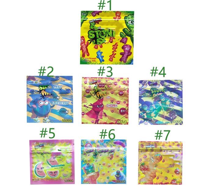 

Stock sale stoner patch gummi edibles bags gummies grape strawberry cherry flavors stoney sour 500mg mylar cd bag