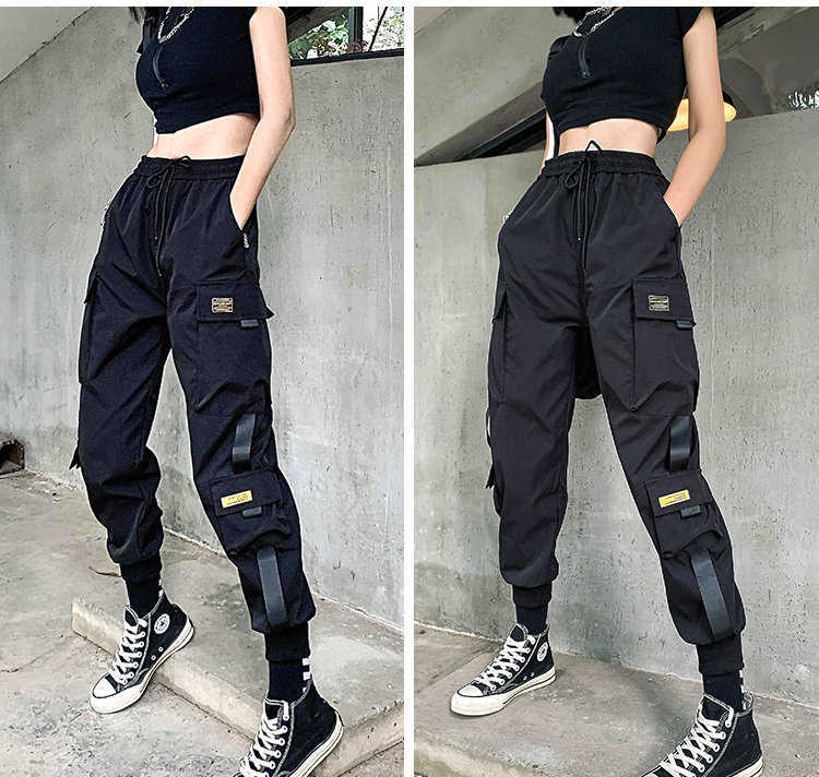 

2021 Men Women Cargo Pants Multi Pocket Harem Pants Male Streetwear Fashion Mens Casual Jogging Pants New Elastic Waist Trousers X0723, Mk07 khaki