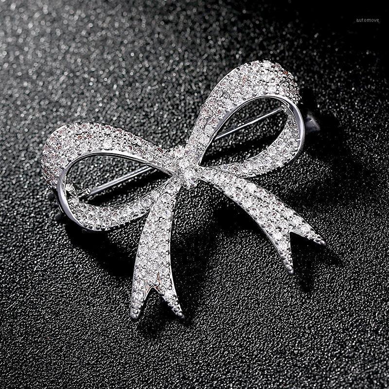 

Luxury Rhinestone Wedding Bow Knot Brooch Pin Dress Sash Pins Bridal Wedding Bouquet Brooches Jewelry Gift Broches Mujer1 741 T2, Gray