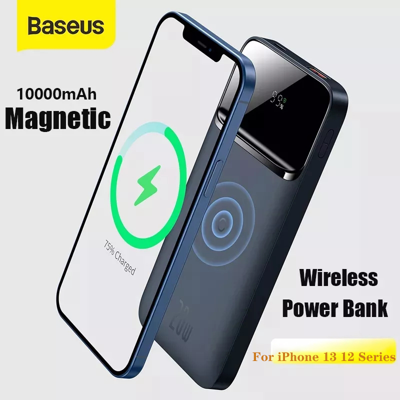 

Baseus Power Bank 10000mAh For iPhone 13 Wireless Charger PD 20W Fast Charger External Battery Portable Charger For iPhone 12