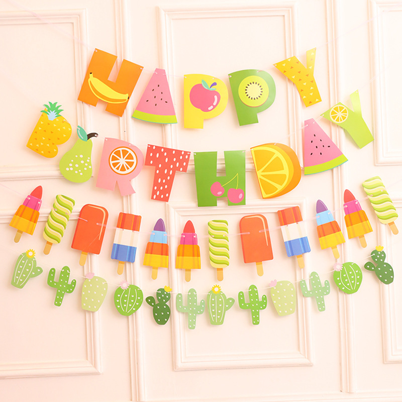 

summer theme party banner triangle happy flag el decorative decoration pendant