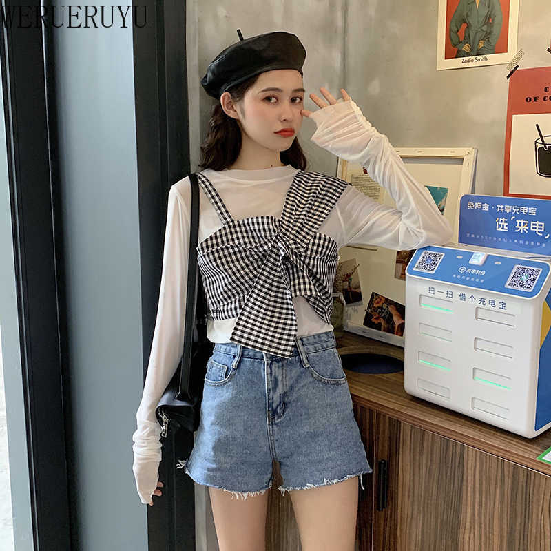 

WERUERUYU Women Summer Plaid Top Tie Back Elegant Tank Tops Womens Vest V Neck Cropped Cami Top Ladies Camisole 210608, Photo color