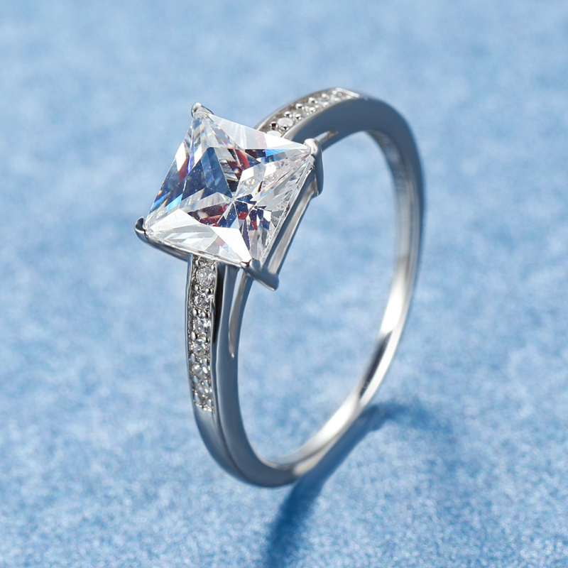 

2022 Desingers Handmade Square Zirconia Wedding Engagement Ring Jewelry for Gift Size6/7/8/9/10