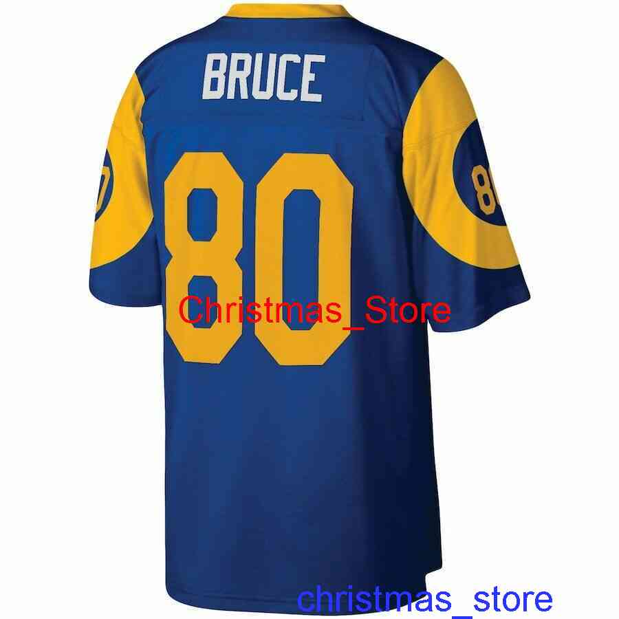 

Men Women Youth Mitchell & Ness 1999 ISAAC BRUCE BLUE & YELLOW Jersey Stitched Jerseys XS-5XL 6XL, Black