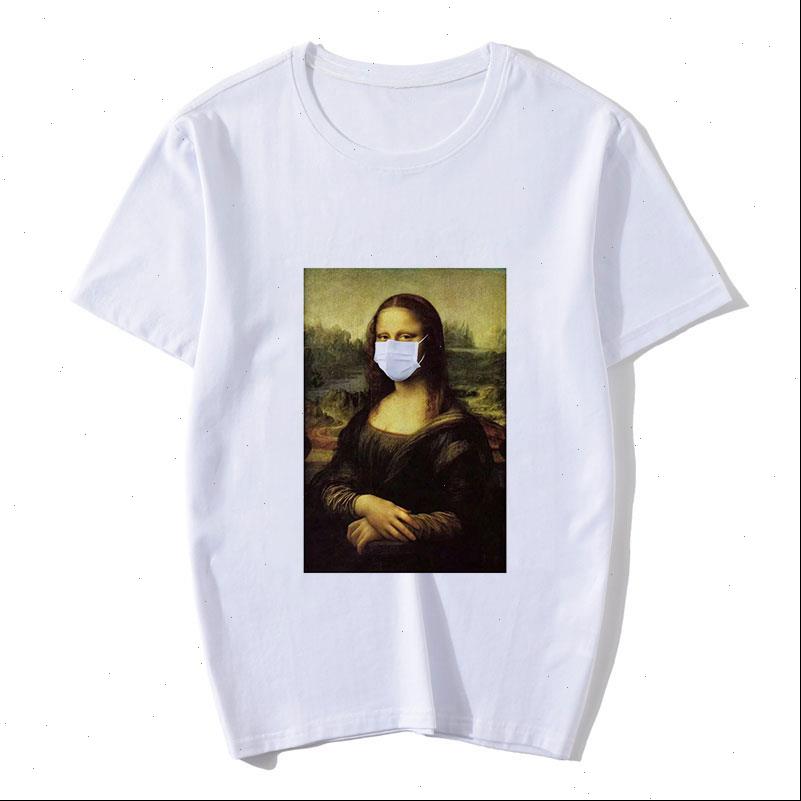 

mona womens lisa female t shirt spoof summer casual short sleeved aesthetic graphic tumblr vogue drop, White