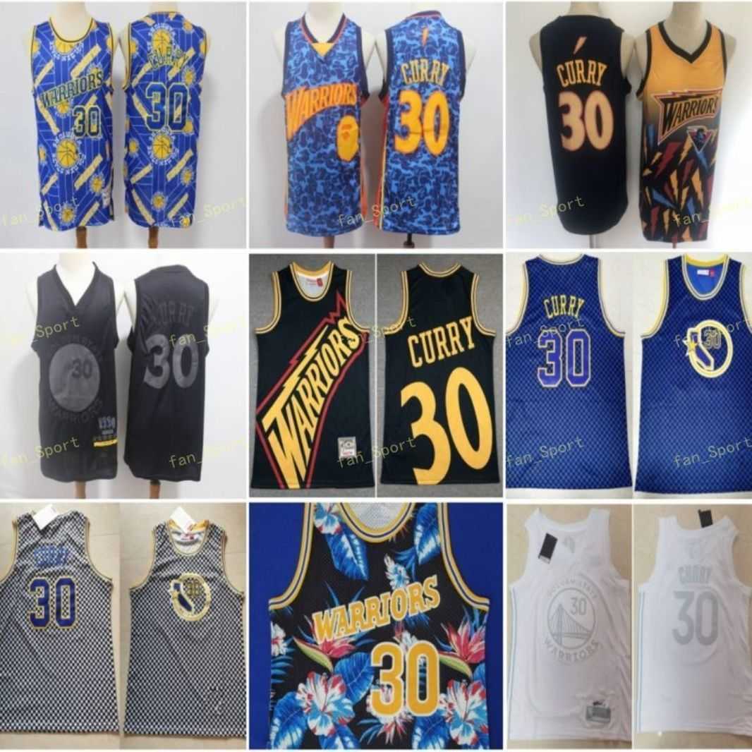

Vintage Stitched Jersey Mens 30 Curry Stitched Retro Mesh MVP Flower Fashion Edition Basketball Jerseys Tear Up Pack, As