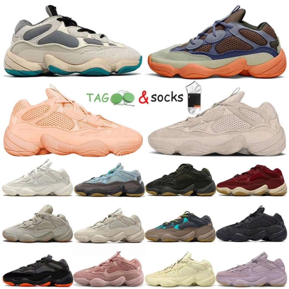 

With Socks Men Womens 2021 Top Quality Kanye 500 Running Shoes Taupe Light Sneakers Trainers Enflame Utility Black Blush Bone White Super aaronKwok, 14