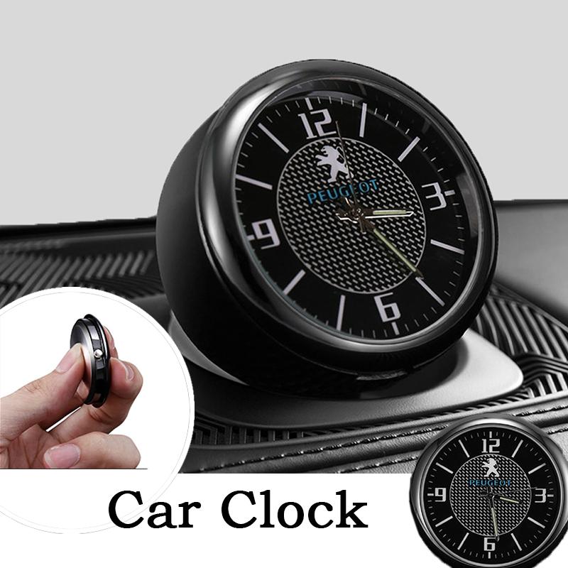 

Interior Decorations Car Mini Luminous Dashboard Ornaments Quartz Clock Automotive Decoration For 2008 3008 408 4008 508 301 208 308