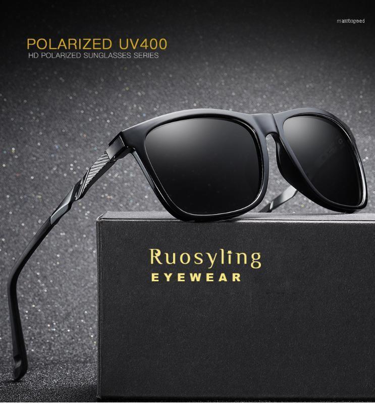 

Sunglasses Ruosyling UV 400 For Men Polarized 2021 Luxury Square Ultralight Vintage Retro Matte Black Glasses1