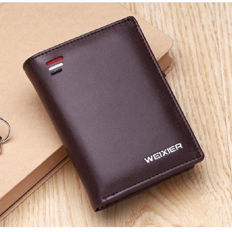 

Men's Bags Purse Multi Card Holder Billfold PU Wallet for Man Handbag Women Moneybag Large Retro Short Brown Black Packet, Deep brown