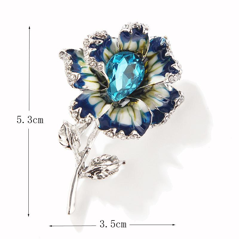 

Pins, Brooches Enamel Flower Women Alloy Beauty Crystal Weddings Banquet Brooch Pins Gifts