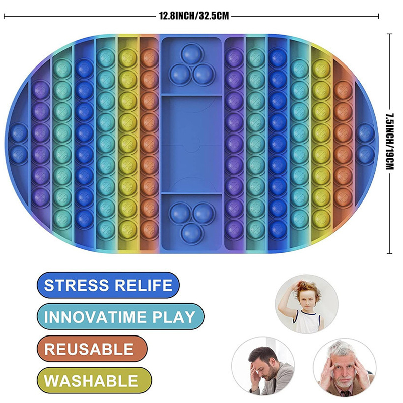 

Push Bubble for Kids Party Decompression Pops it Toys Checkerboard Rainbow Stress Reliever Fidget Toy Autism Special Needs Sensory GiftsGame QC03