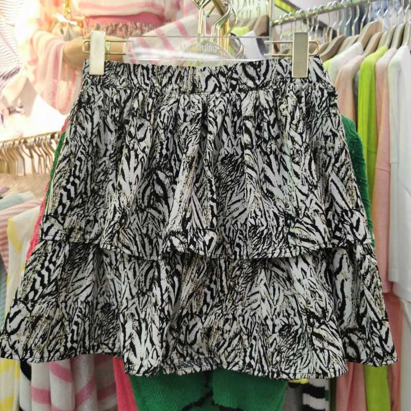 

VANOVICH Summer Korean Style High Waist Skirts Women Print Wild Casual Ladies Cotton Fashion Female 210615