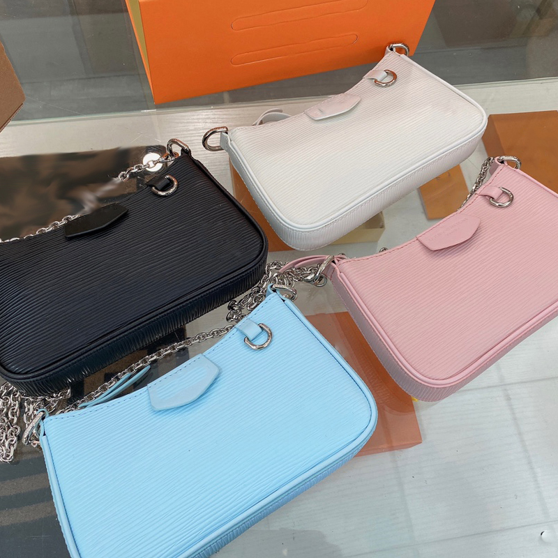 

2021 Ladies Casual Shoulder Bag Classic Wave Leather Sling Messenger Women Tote, Black