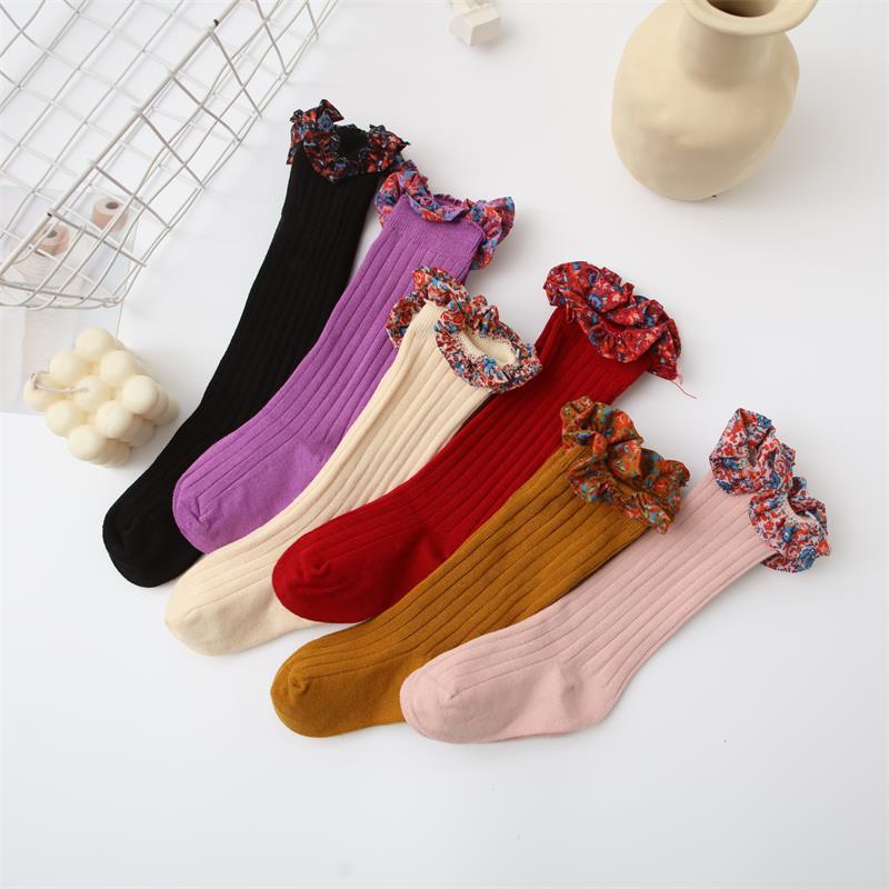 

Socks Baby Girl Cotton Flower Ruffle Princess Winter Spring Infant Toddler Medium 1-3T, Beige