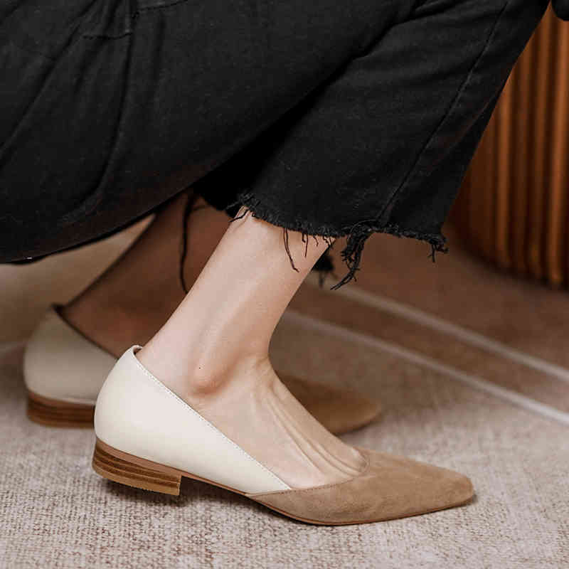 

dress shoes eoeodoit mulher sapatos de salto baixo verÃ£o outono casual chunky retalhos bombas rasa trabalho escritÃ³rio saltos ov5z, Black