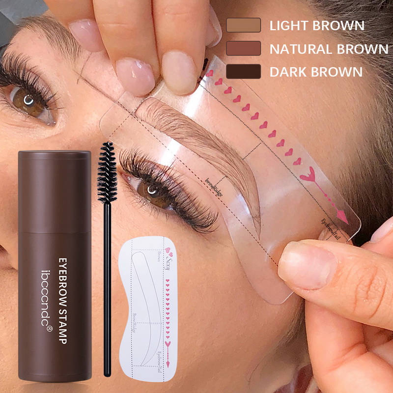 

Ibcccndc Eyebrow Stamp Enhancer Eyeliner Tattoo Contouring Eye Brow Powder Makeup Brown Color Soft Styling Cream Stencil Pastel Easy for Beginners, #1 light brown