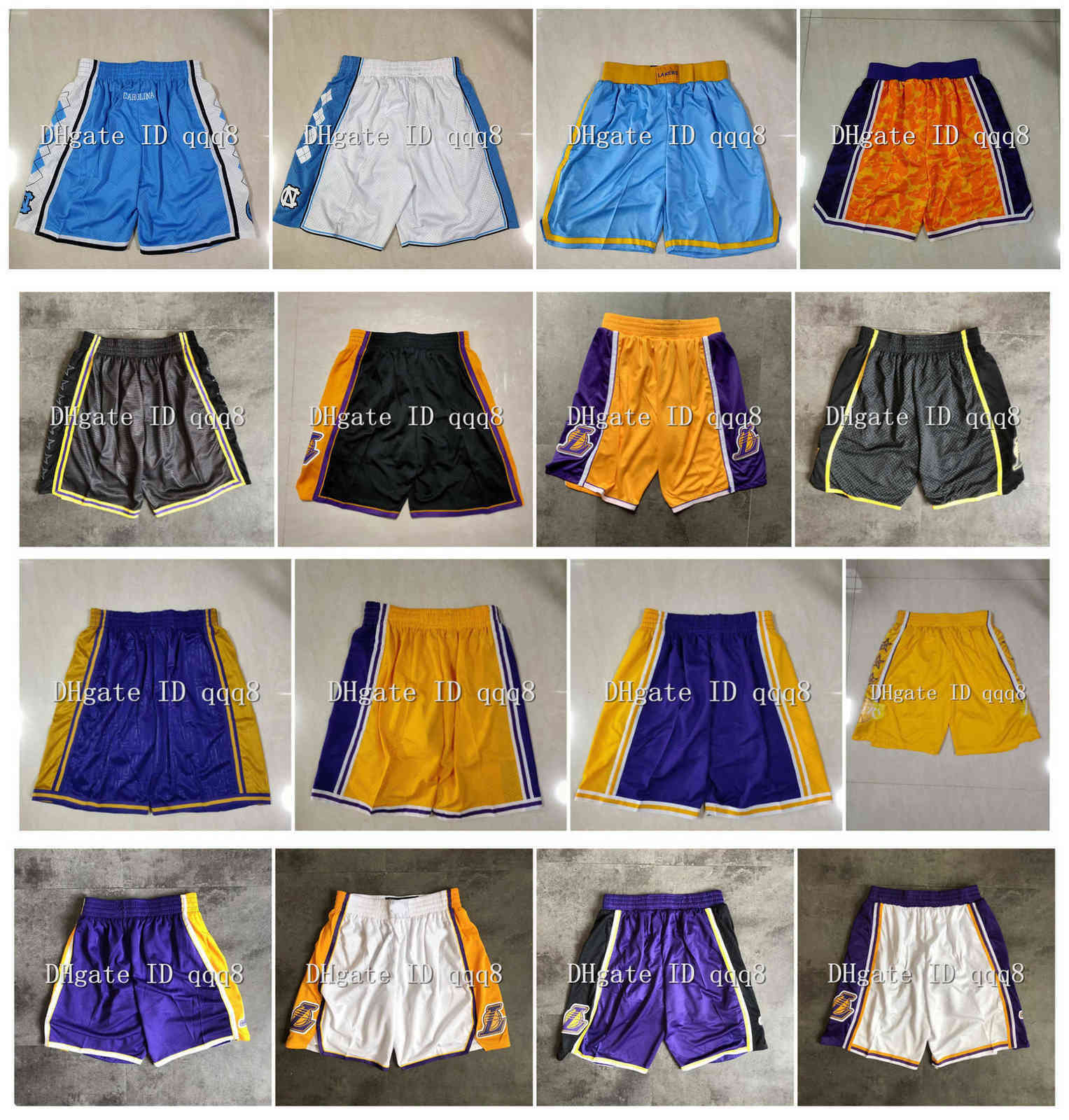 

Top Quality ! 2020 Team Basketball Shorts UNC North Carolin Men Shorts Sport Shorts College Pants Green White Yellow Blue Red Black, As pic