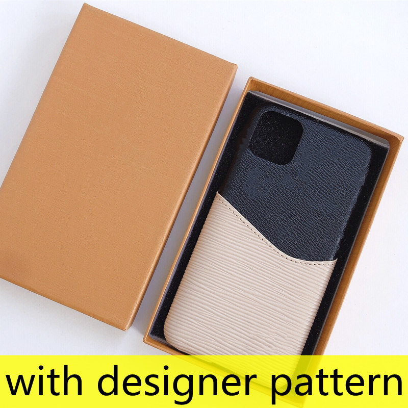 

L Fashion Designer Black Flower Phone Cases for iPhone 12 11 pro max Xs XR Xsmax 7 8 plus Leather Patchwork Card Pocket Cellphone Cover with