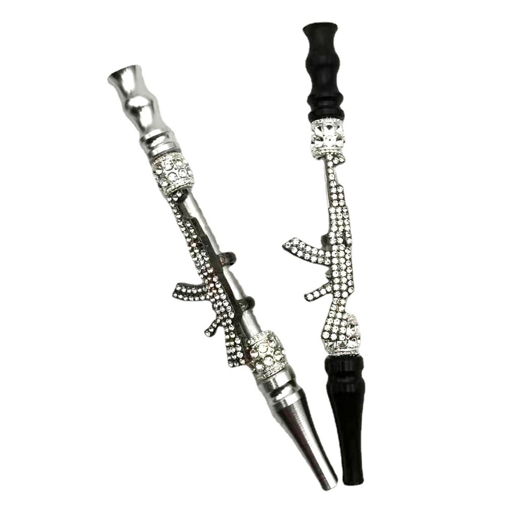 

Hookah accessories nozzle creative matching with diamond inlaid AK47 metal nozzle glass pipes