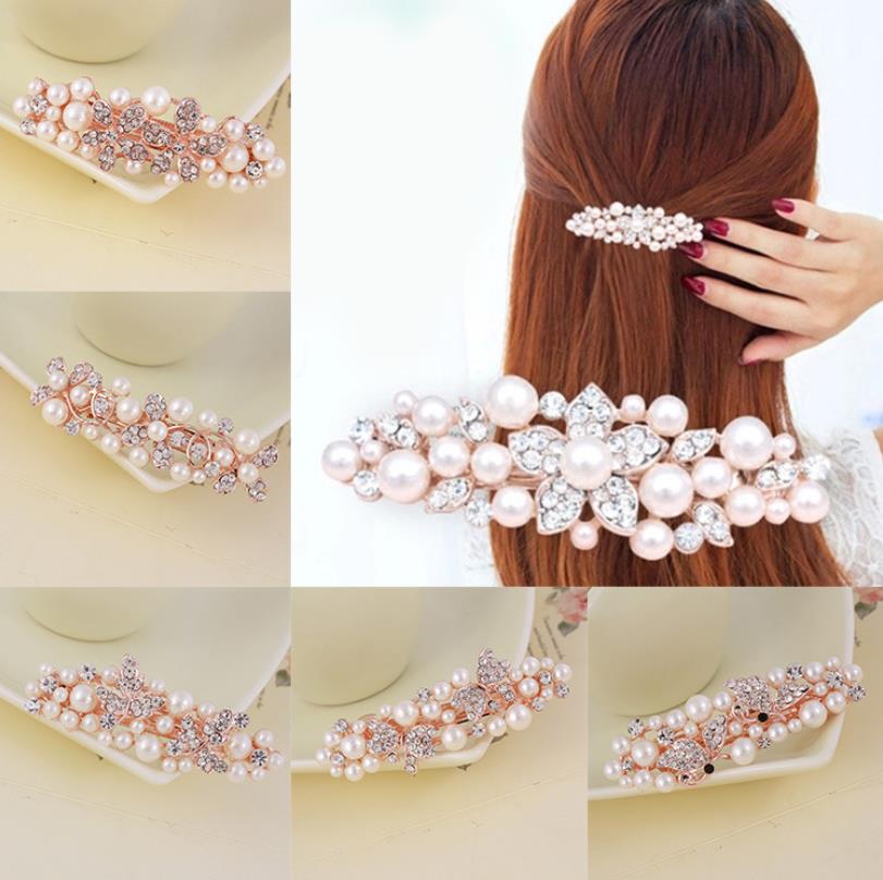 

Crystal Pearl Hair Clips Pins Rhinestone Flower Leaf Butterfly Bow Knot Hairpins Headwear Jewelry for Women