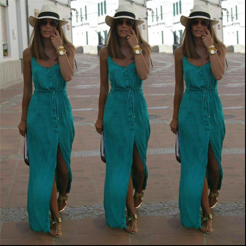 

fashion party maxi women dresses v neck sleeveless high split strap slim long bodycon club summer vestidos, Black;gray