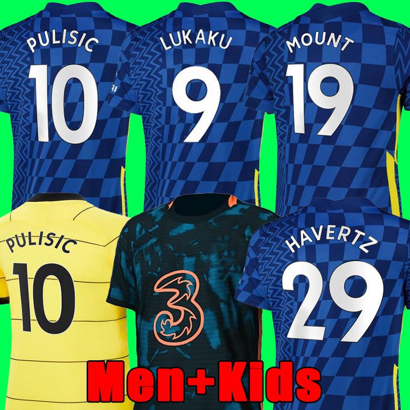 

Thailand 21 22 LUKAKU WERNER HAVERTZ CHILWELL ZIYECH Soccer Jerseys 2021 2022 PULISIC home blue away yellow Football Shirt KANTE MOUNT Men K, Color7