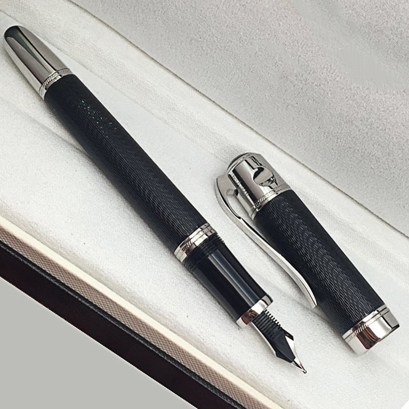 

5A OFFICE metal pens Great writer Navy blue wave luxurious High-end Serial Number Fountain Pen 2021, As picture show