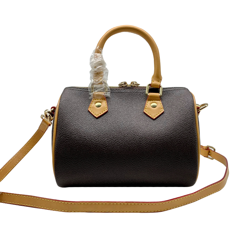 

Vintage Floral Printing Shell Leather Designer Women Crossbody Bag Hobos Classical Fashion Messenger Totes PU Shoulder Bag, Brown small 20cmx15cm