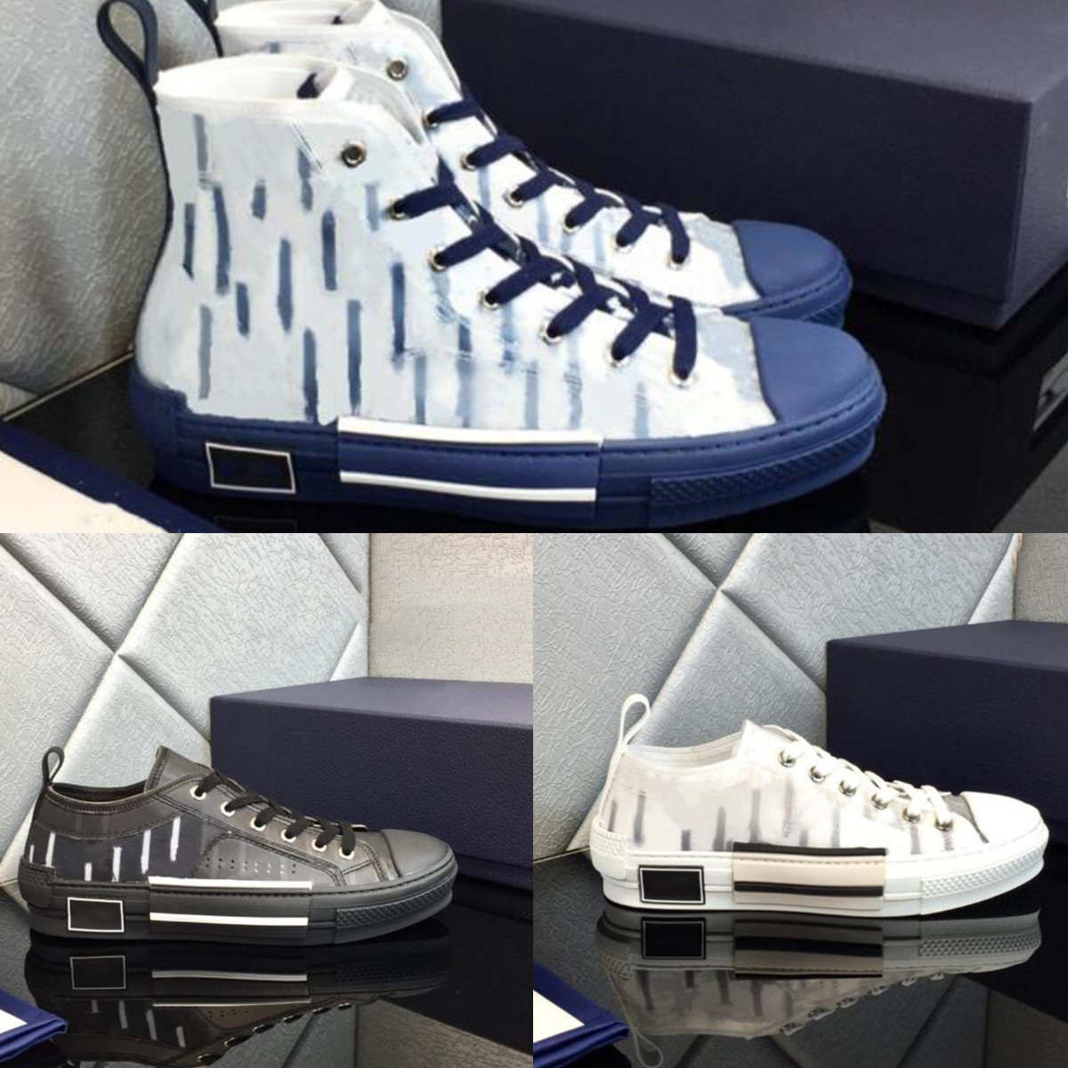 

2021Designer Shoes B22 Inclined High and Low men's Sneakers B23 Dunks Technical Canvas Leather women's Casual shoe Bee Top Quality Luxury 35-46 size, Colour 17