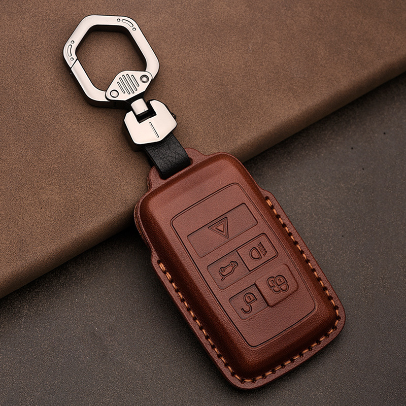

Luxury Genuine Leather Car Key Case Cover for Jaguar XEL XFL PACE XF Auto Accessories Keychain Holder Bag Keyring Cowhide 220228