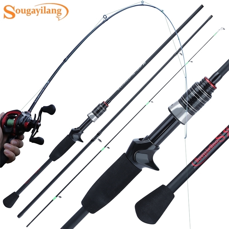 

Sougayilang L Power 1.8M High Quality Fishing Rod Portable UltraLight Carbon Fiber Baitcasting Pole 3 Sections Spinning Carp 211123