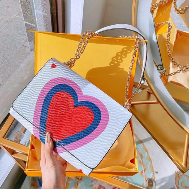

Original Luxury designer woman fashion bag 100% high quality leather hand-painted slider metal chain large letter handbag adjustable chains mini bags