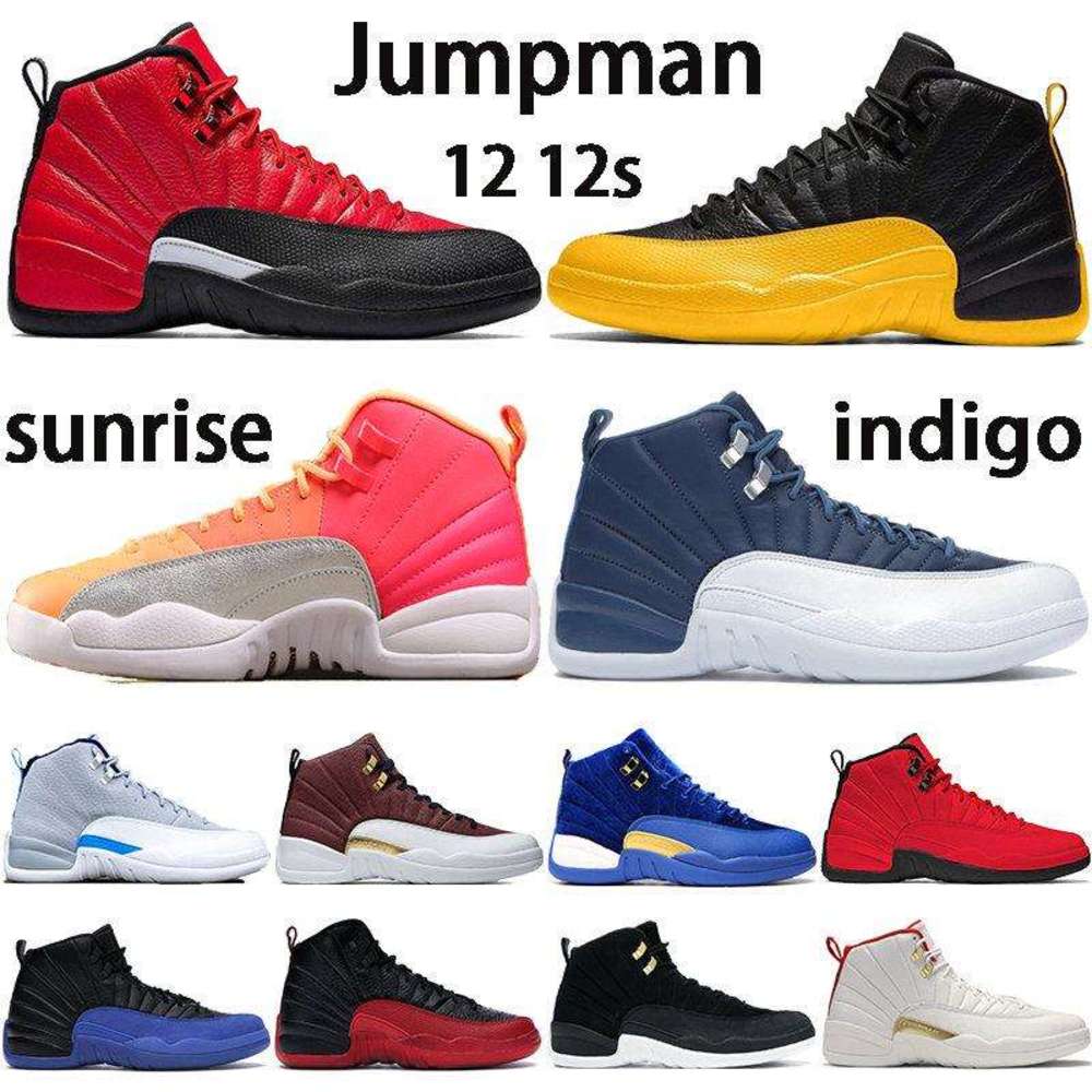 

12 12s OVO University Gold Royal Blue Reverse Taxi Dark Grey Basketball Shoes Men The Master Flu FIBA Sneakers With Box