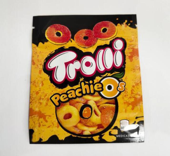 

2021 Newest 11 flavprs trrlli trolli mylar bags 600mg gummies candy bags edibles packaging smell proof plastic zipper packaging bags