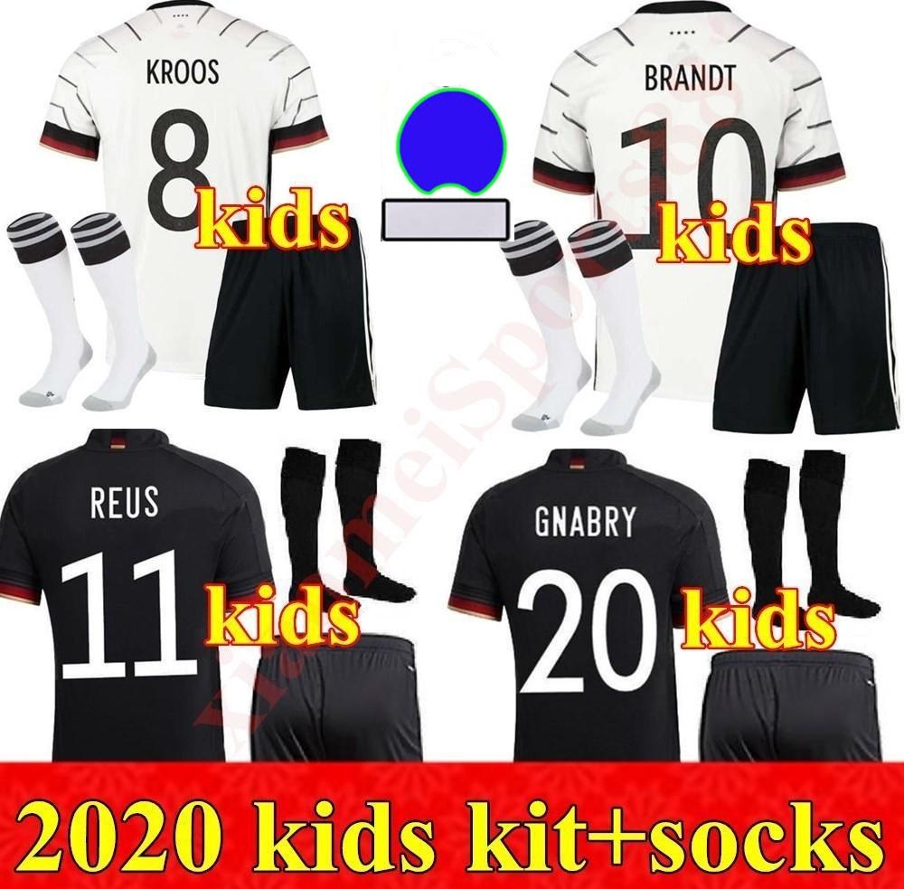 

2021 Germany Kids kit soccer jerseys youth 20 21 HUMMELS KROOS DRAXLER REUS MULLER GOTZE KIMMICH child football shirt uniform, Home+european cup patch